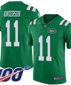 Nike New York Jets #11 Robby Anderson Green Men's Stitched NFL Limited Rush 100th Season Jersey Men's