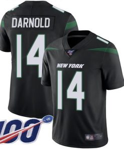 Nike New York Jets #14 Sam Darnold Black Alternate Men's Stitched NFL 100th Season Vapor Limited Jersey Men's