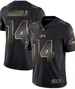 Nike New York Jets #14 Sam Darnold Black/Gold Men's Stitched NFL Vapor Untouchable Limited Jersey Men's