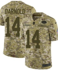 Nike New York Jets #14 Sam Darnold Camo Men's Stitched NFL Limited 2018 Salute To Service Jersey Men's