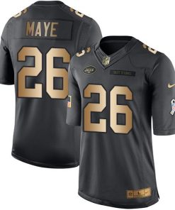 Nike New York Jets #26 Marcus Maye Black Men's Stitched NFL Limited Gold Salute To Service Jersey Men's