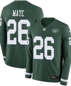 Nike New York Jets #26 Marcus Maye Green Team Color Men's Stitched NFL Limited Therma Long Sleeve Jersey Men's