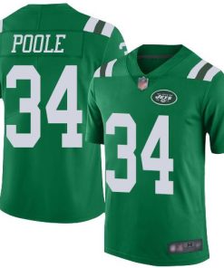 Nike New York Jets #34 Brian Poole Green Men's Stitched NFL Limited Rush Jersey Men's