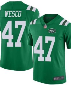 Nike New York Jets #47 Trevon Wesco Green Men's Stitched NFL Limited Rush Jersey Men's