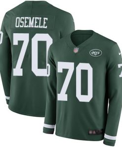 Nike New York Jets #70 Kelechi Osemele Green Team Color Men's Stitched NFL Limited Therma Long Sleeve Jersey Men's