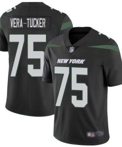 Nike New York Jets #75 Alijah Vera-Tucker Black Alternate Men's Stitched NFL Vapor Untouchable Limited Jersey Men's