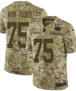 Nike New York Jets #75 Alijah Vera-Tucker Camo Men's Stitched NFL Limited 2018 Salute To Service Jersey Men's