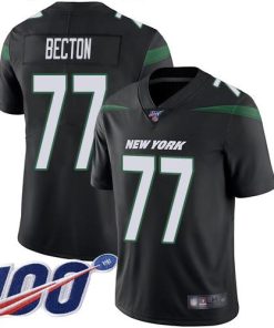 Nike New York Jets #77 Mekhi Becton Black Alternate Men's Stitched NFL 100th Season Vapor Untouchable Limited Jersey Men's