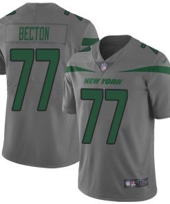 Nike New York Jets #77 Mekhi Becton Gray Men's Stitched NFL Limited Inverted Legend Jersey Men's