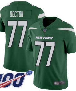 Nike New York Jets #77 Mekhi Becton Green Team Color Men's Stitched NFL 100th Season Vapor Untouchable Limited Jersey Men's