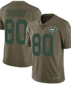 Nike New York Jets #80 Wayne Chrebet Olive Men's Stitched NFL Limited 2017 Salute to Service Jersey Men's
