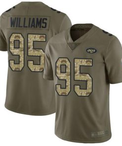 Nike New York Jets #95 Quinnen Williams Olive/Camo Men's Stitched NFL Limited 2017 Salute To Service Jersey Men's