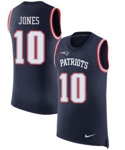 Nike Patriots #10 Mac Jones Edelman Navy Blue Team Color Men's Stitched NFL Limited Rush Tank Top Jersey