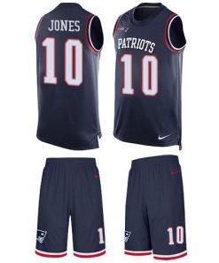 Nike Patriots #10 Mac Jones Edelman Navy Blue Team Color Men's Stitched NFL Limited Tank Top Suit Jersey