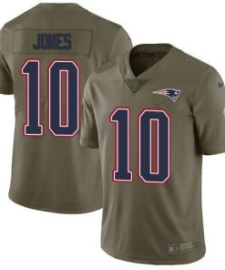Nike Patriots #10 Mac Jones Olive Men's Stitched NFL Limited 2017 Salute To Service Jersey