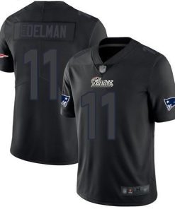 Nike Patriots #11 Julian Edelman Black Men's Stitched NFL Limited Rush Impact Jersey