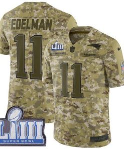Nike Patriots #11 Julian Edelman Camo Super Bowl LIII Bound Men's Stitched NFL Limited 2018 Salute To Service Jersey