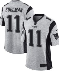 Nike Patriots #11 Julian Edelman Gray Men's Stitched NFL Limited Gridiron Gray II Jersey