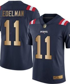 Nike Patriots #11 Julian Edelman Navy Blue Men's Stitched NFL Limited Gold Rush Jersey