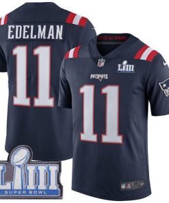 Nike Patriots #11 Julian Edelman Navy Blue Super Bowl LIII Bound Men's Stitched NFL Limited Rush Jersey