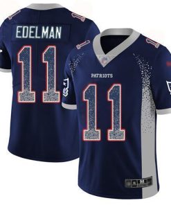 Nike Patriots #11 Julian Edelman Navy Blue Team Color Men's Stitched NFL Limited Rush Drift Fashion Jersey