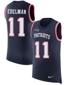 Nike Patriots #11 Julian Edelman Navy Blue Team Color Men's Stitched NFL Limited Rush Tank Top Jersey