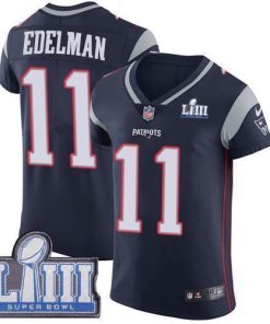 Nike Patriots #11 Julian Edelman Navy Blue Team Color Super Bowl LIII Bound Men's Stitched NFL Vapor Untouchable Elite Jersey