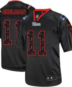 Nike Patriots #11 Julian Edelman New Lights Out Black Men's Stitched NFL Elite Jersey