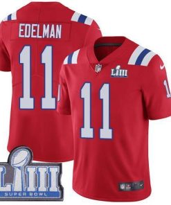 Nike Patriots #11 Julian Edelman Red Alternate Super Bowl LIII Bound Men's Stitched NFL Vapor Untouchable Limited Jersey