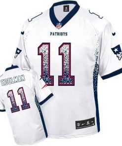Nike Patriots #11 Julian Edelman White Men's Stitched NFL Elite Drift Fashion Jersey