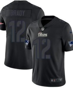 Nike Patriots #12 Tom Brady Black Men's Stitched NFL Limited Rush Impact Jersey