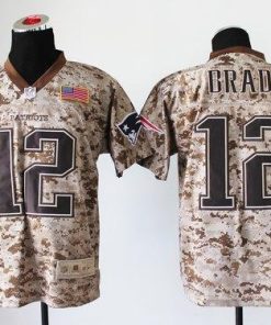 Nike Patriots #12 Tom Brady Camo Men's Stitched NFL New Elite USMC Jersey