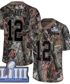 Nike Patriots #12 Tom Brady Camo Super Bowl LIII Bound Men's Stitched NFL Limited Rush Realtree Jersey