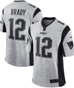 Nike Patriots #12 Tom Brady Gray Men's Stitched NFL Limited Gridiron Gray II Jersey
