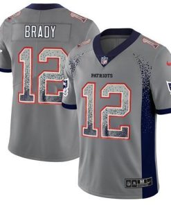 Nike Patriots #12 Tom Brady Grey Men's Stitched NFL Limited Rush Drift Fashion Jersey