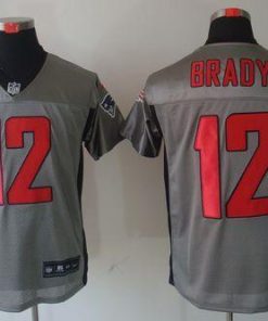 Nike Patriots #12 Tom Brady Grey Shadow Men's Stitched NFL Elite Jersey