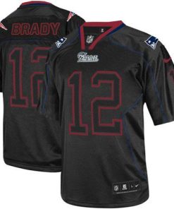 Nike Patriots #12 Tom Brady Lights Out Black Men's Stitched NFL Elite Jersey