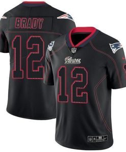 Nike Patriots #12 Tom Brady Lights Out Black Men's Stitched NFL Limited Rush Jersey