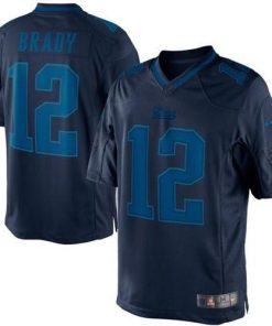 Nike Patriots #12 Tom Brady Navy Blue Men's Stitched NFL Drenched Limited Jersey