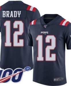 Nike Patriots #12 Tom Brady Navy Blue Men's Stitched NFL Limited Rush 100th Season Jersey