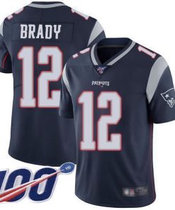 Nike Patriots #12 Tom Brady Navy Blue Team Color Men's Stitched NFL 100th Season Vapor Limited Jersey