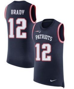 Nike Patriots #12 Tom Brady Navy Blue Team Color Men's Stitched NFL Limited Rush Tank Top Jersey