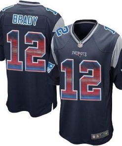 Nike Patriots #12 Tom Brady Navy Blue Team Color Men's Stitched NFL Limited Strobe Jersey
