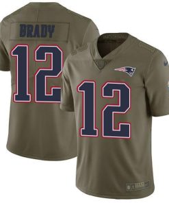 Nike Patriots #12 Tom Brady Olive Men's Stitched NFL Limited 2017 Salute To Service Jersey