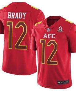 Nike Patriots #12 Tom Brady Red Men's Stitched NFL Limited AFC 2017 Pro Bowl Jersey
