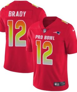 Nike Patriots #12 Tom Brady Red Men's Stitched NFL Limited AFC 2019 Pro Bowl Jersey