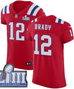 Nike Patriots #12 Tom Brady Red Alternate Super Bowl LIII Bound Men's Stitched NFL Vapor Untouchable Elite Jersey