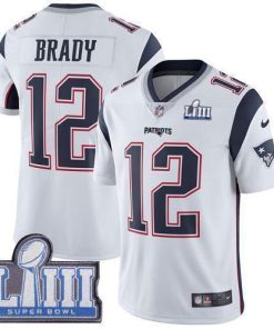 Nike Patriots #12 Tom Brady White Super Bowl LIII Bound Men's Stitched NFL Vapor Untouchable Limited Jersey