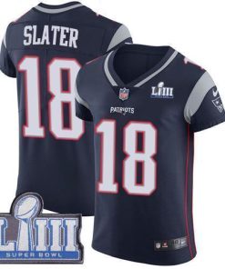 Nike Patriots #18 Matt Slater Navy Blue Team Color Super Bowl LIII Bound Men's Stitched NFL Vapor Untouchable Elite Jersey