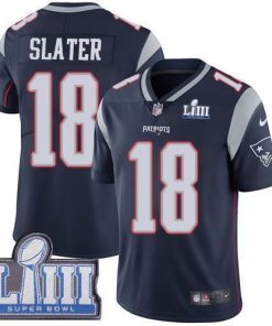 Nike Patriots #18 Matt Slater Navy Blue Team Color Super Bowl LIII Bound Men's Stitched NFL Vapor Untouchable Limited Jersey